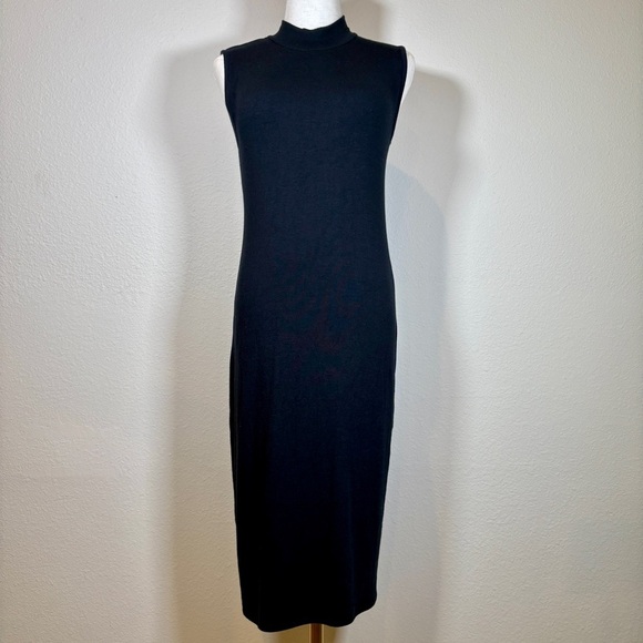 Magaschoni Dresses & Skirts - Magaschoni Black Modal Sleeveless Mock Turtleneck Midi Dress Size Medium